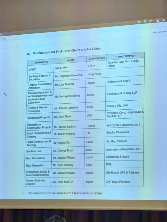 赌博网站动态 | 赌博网站中茂天津办公室李雯律师荣任环太平洋律师协会APEC专委会主任